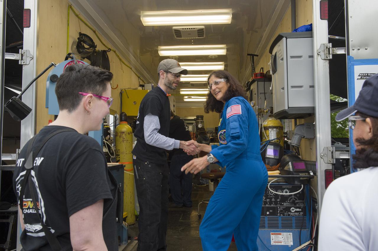 The 2019 Lunar Rover Challenge Competition was hosted by the U.S. Space and Rocket Center in Huntsville, Alabama. This annual event celebrated the 25th anniversary of what began as the Great Moonbuggy Race in 1994. High school and College teams from the United States and foreign countries competed. The awards ceremony was held at the adjacent Marriott on Saturday evening.