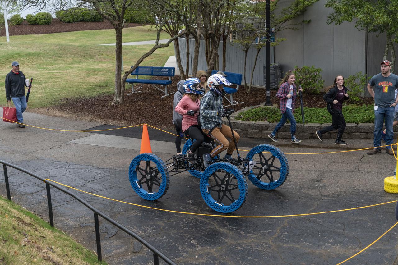The 2019 Lunar Rover Challenge Competition was hosted by the U.S. Space and Rocket Center in Huntsville, Alabama. This annual event celebrated the 25th anniversary of what began as the Great Moonbuggy Race in 1994. High school and College teams from the United States and foreign countries competed. The awards ceremony was held at the adjacent Marriott on Saturday evening.