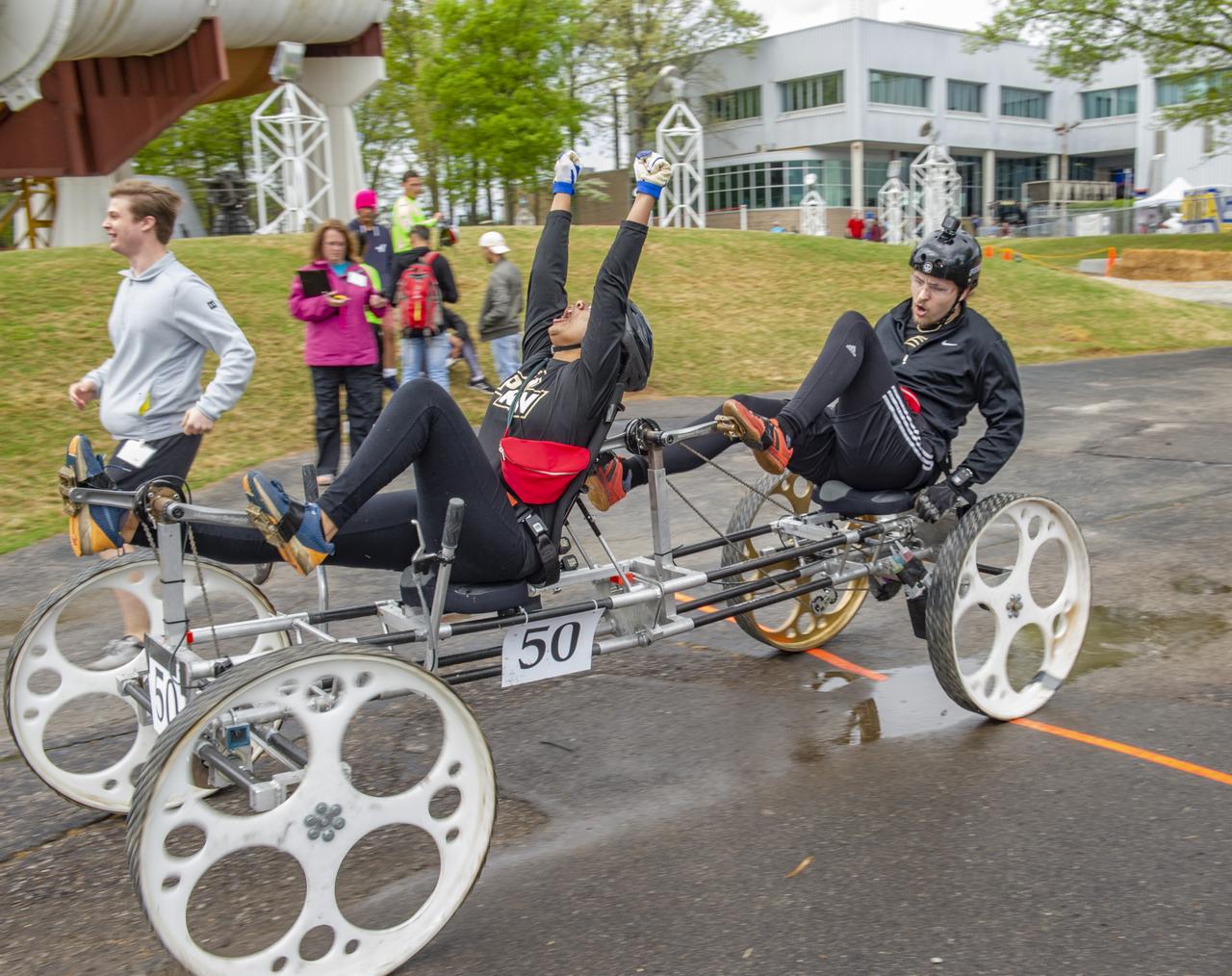The 2019 Lunar Rover Challenge Competition was hosted by the U.S. Space and Rocket Center in Huntsville, Alabama. This annual event celebrated the 25th anniversary of what began as the Great Moonbuggy Race in 1994. High school and College teams from the United States and foreign countries competed. The awards ceremony was held at the adjacent Marriott on Saturday evening.