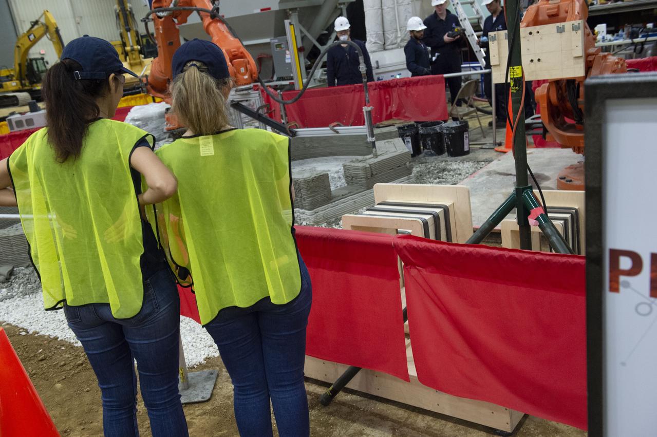 Team Penn State prepares their 3D-printer to begin printing a subscale habitat structure at NASA's 3D-Printed Habitat Challenge, held at the Caterpillar Edwards Demonstration & Learning Center in Edwards, Illinois, May 1-4, 2019. The habitat print is the final level of the multi-phase competition, which began in in 2015. The 3D-Printed Habitat Challenge is a competition to create sustainable shelters suitable for the Moon, Mars or beyond using resources available on-site in these locations. The challenge is managed by NASA's Centennial Challenges program, and partner Bradley University of Peoria, Illinois. 