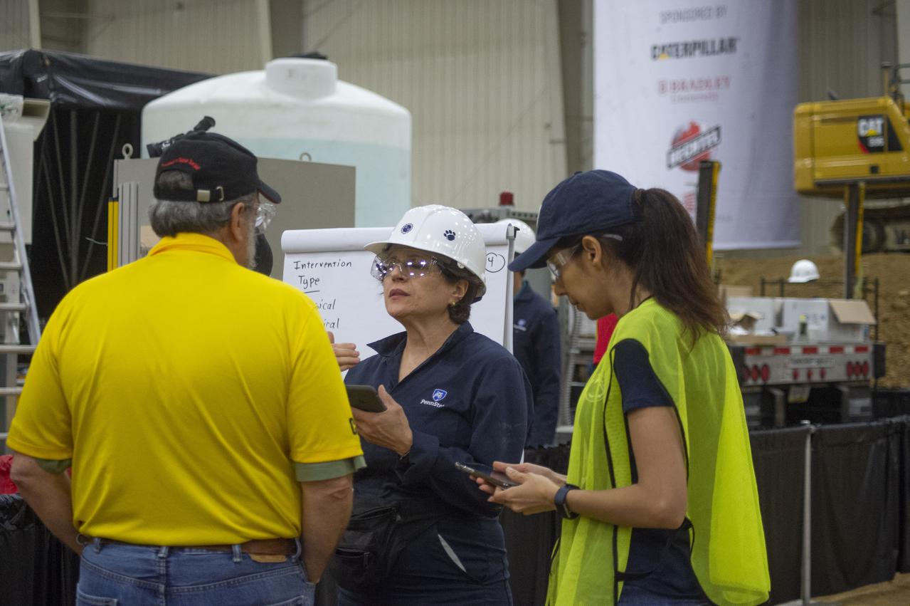 Team Penn State prepares their 3D-printer to begin printing a subscale habitat structure at NASA's 3D-Printed Habitat Challenge, held at the Caterpillar Edwards Demonstration & Learning Center in Edwards, Illinois, May 1-4, 2019. The habitat print is the final level of the multi-phase competition, which began in in 2015. The 3D-Printed Habitat Challenge is a competition to create sustainable shelters suitable for the Moon, Mars or beyond using resources available on-site in these locations. The challenge is managed by NASA's Centennial Challenges program, and partner Bradley University of Peoria, Illinois.