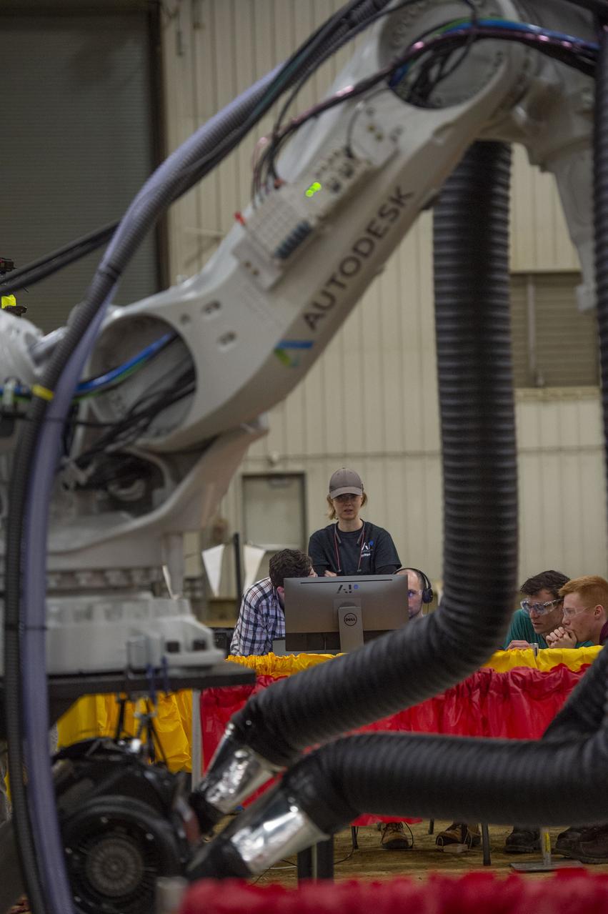 Team Penn State prepares their 3D-printer to begin printing a subscale habitat structure at NASA's 3D-Printed Habitat Challenge, held at the Caterpillar Edwards Demonstration & Learning Center in Edwards, Illinois, May 1-4, 2019. The habitat print is the final level of the multi-phase competition, which began in in 2015. The 3D-Printed Habitat Challenge is a competition to create sustainable shelters suitable for the Moon, Mars or beyond using resources available on-site in these locations. The challenge is managed by NASA's Centennial Challenges program, and partner Bradley University of Peoria, Illinois.