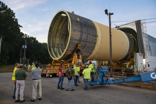 NASA image: LOX Tank Move From Barge Dock to Test Stand