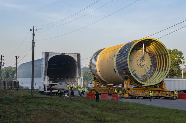 NASA image: LOX Tank Move From Barge Dock to Test Stand