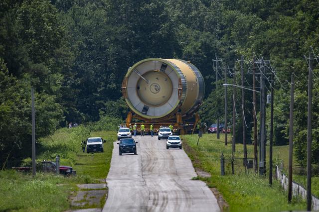 NASA image: LOX Tank Move From Barge Dock to Test Stand