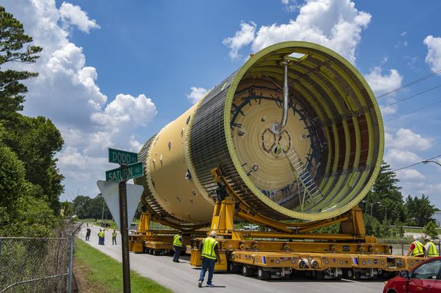 NASA image: LOX Tank Move From Barge Dock to Test Stand