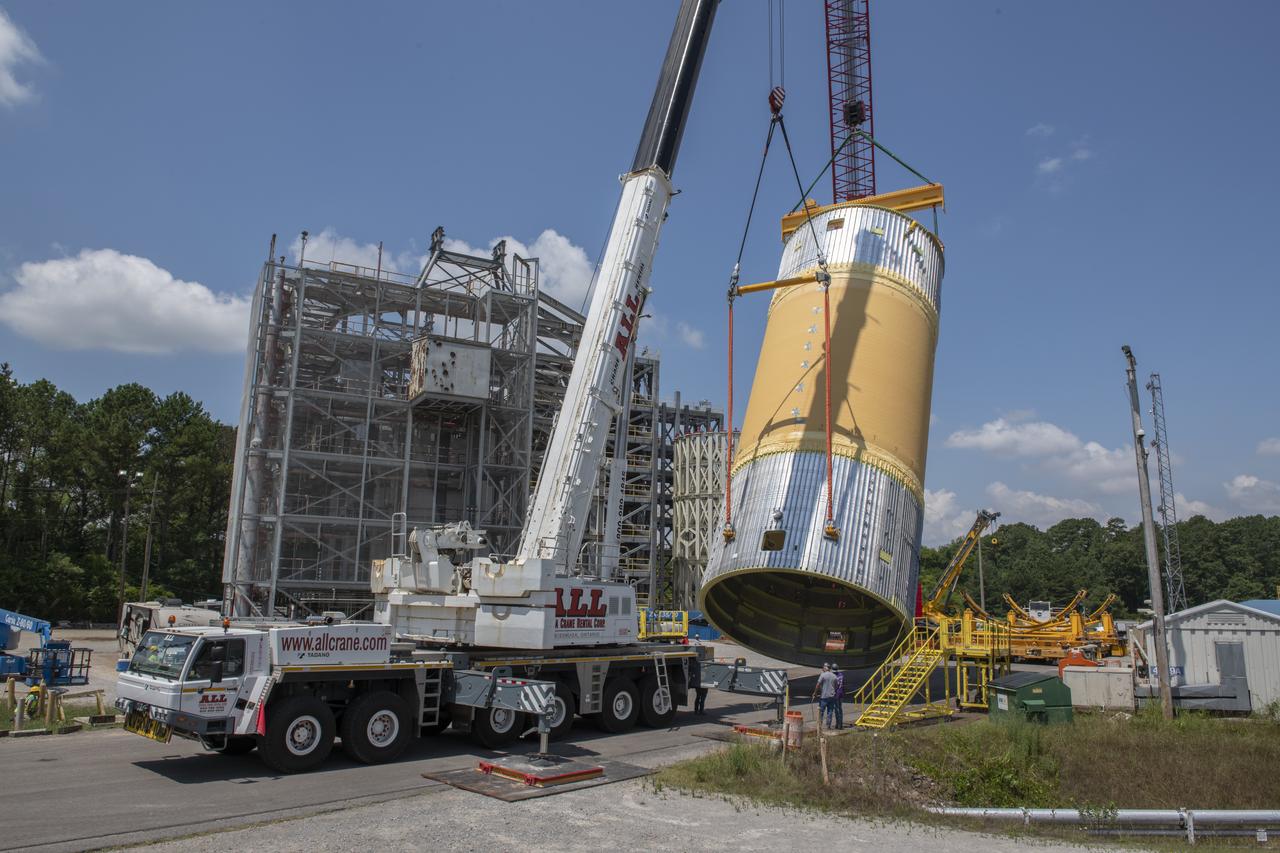 The Liquid Oxygen Test Article was lifted onto the Kmag. Various electronic components will be installed then the article will be moved into test stand 4697.