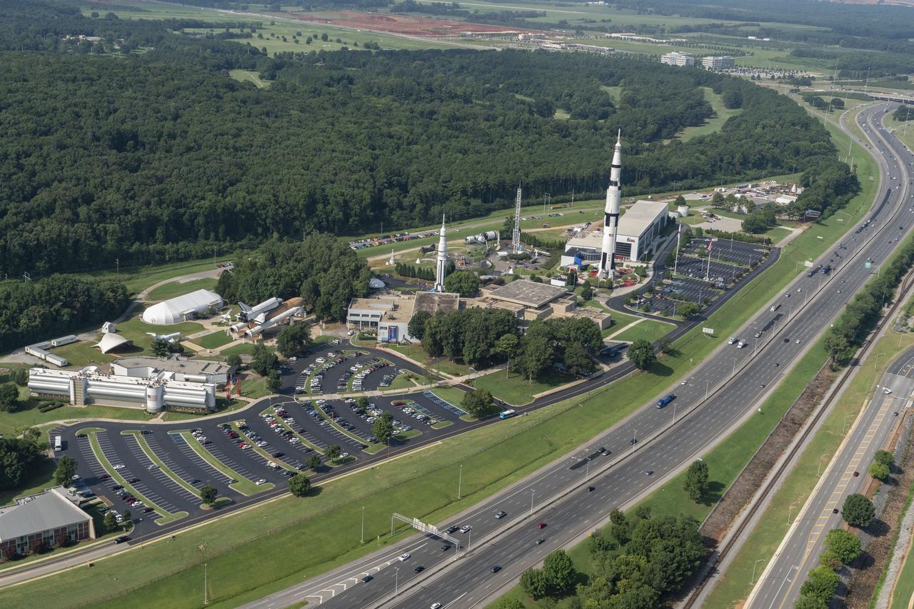 Aerial photograph of the U.S. Space and Rocket Center (USSRC)