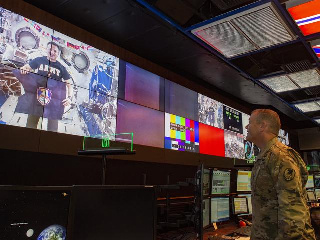 NASA image: Army Lt. Gen. James Dickinson, right, commanding general of the 