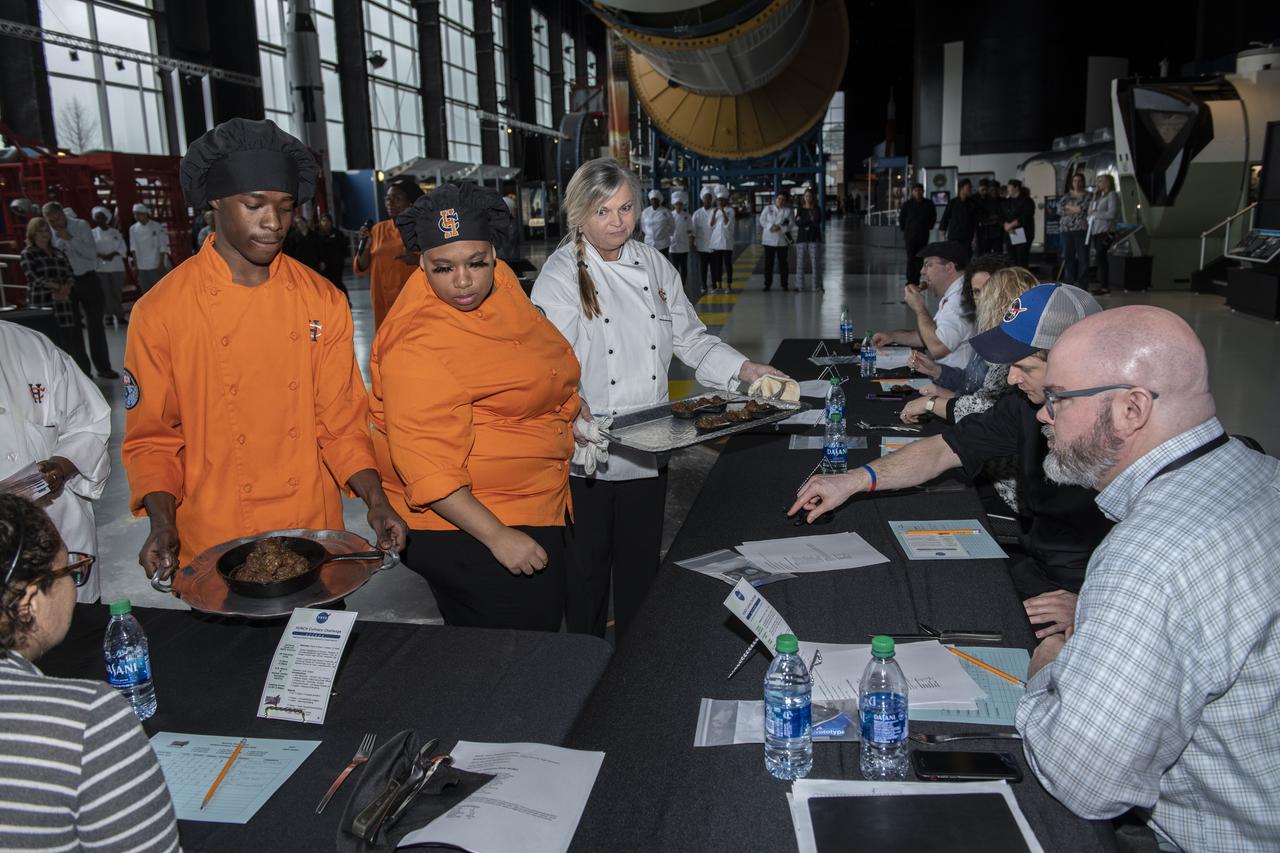 HUNCH (High School Students United with NASA to Create Hardware) students came together at the U.Sl Space and Rocket Center (USSRC) in a competition to create recipes for food to feed astronauts in space. Six teams from North Alabama and George participated. The winner will compete with students from competitions at other NASA centers later at the Johnson Space Flight Center.