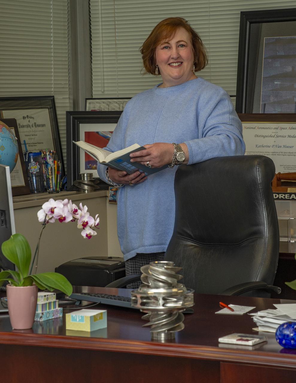 Katherine Van Hooser, MSFC Chief Engineer, in her office, for Marshall Star “Take 5” series.