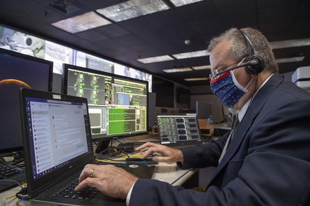 NASA image: Ken Schrock and teams at NASA’s Marshall Space Flight Center help monitor launch conditions for the Demo-2 mission from the Huntsville Operations Support Center, HOSC.