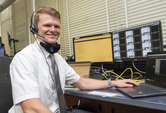 NASA image: Patrick Mills and teams at NASA’s Marshall Space Flight Center help monitor launch conditions for the Demo-2 mission from the Huntsville Operations Support Center, HOSC.