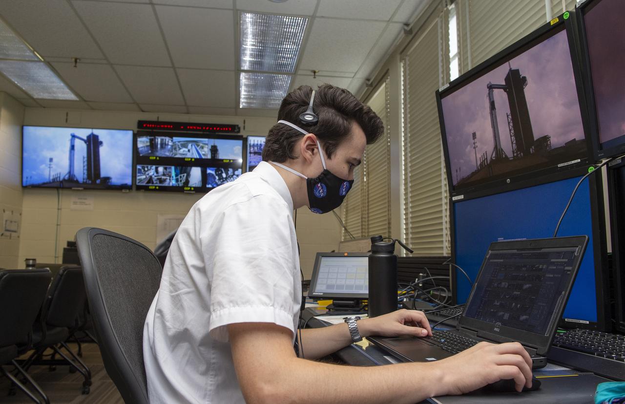 Stewart Whaley and teams  at NASA’s Marshall Space Flight Center help monitor launch conditions for the Demo-2 mission from the Huntsville Operations Support Center, HOSC.