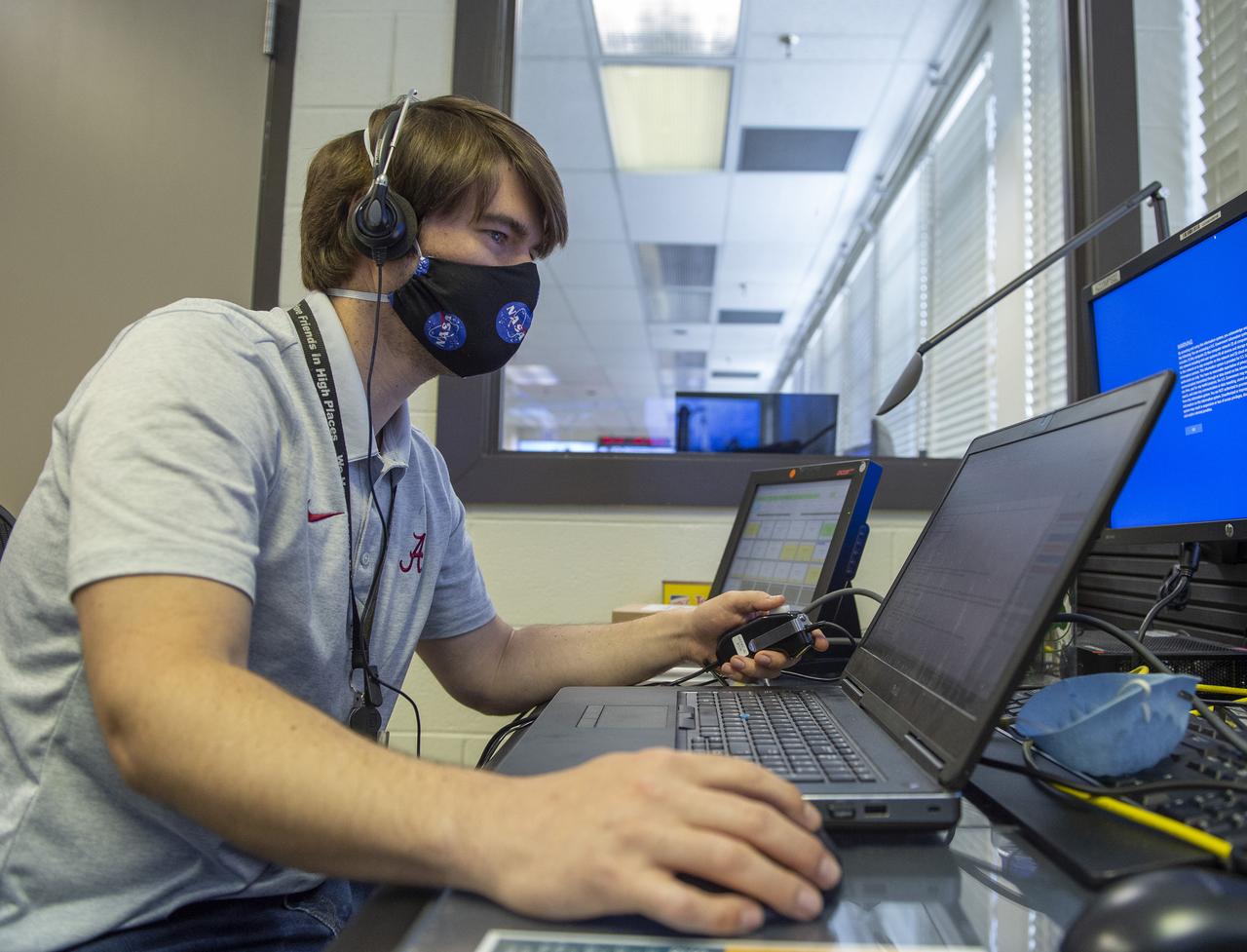 Jimmy Moore and teams at NASA’s Marshall Space Flight Center help monitor launch conditions for the Demo-2 mission from the Huntsville Operations Support Center, HOSC.