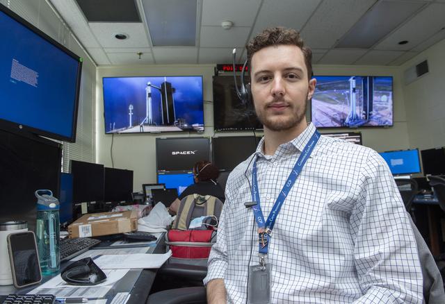 NASA image: Reid Ruggles and teams at NASA’s Marshall Space Flight Center help monitor launch conditions for the Demo-2 mission from the Huntsville Operations Support Center, HOSC.