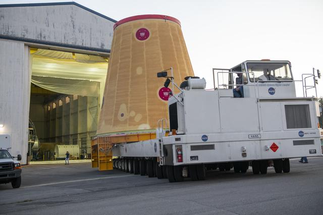 NASA image: The Launch Vehicle Stage Adapter (LVSA) is Moved to and Loaded Onto the NASA Barge Pegasus for Transport
