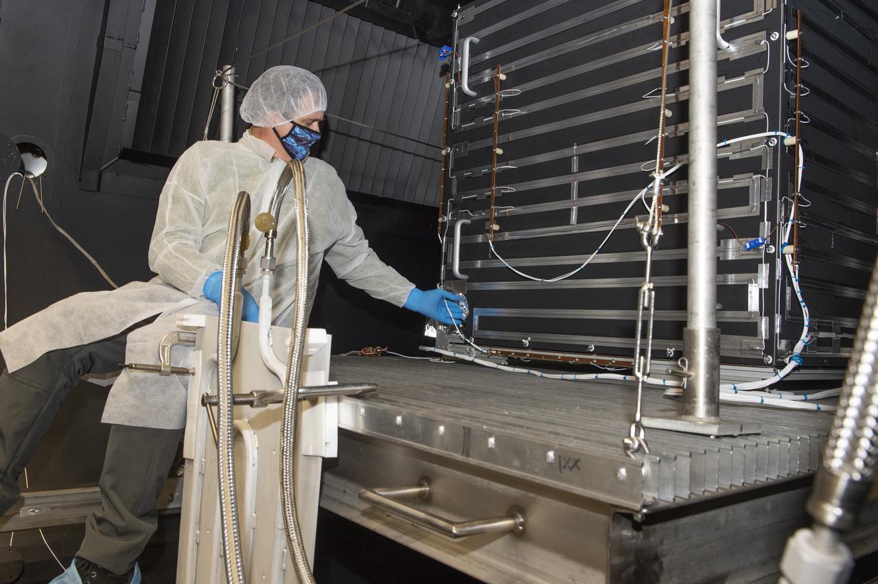 NEA (Near Earth Asteroid) Scout Hot Box – Repress Chamber V-15 and removal of Optical Witness Samples, (OWS), for analysis   