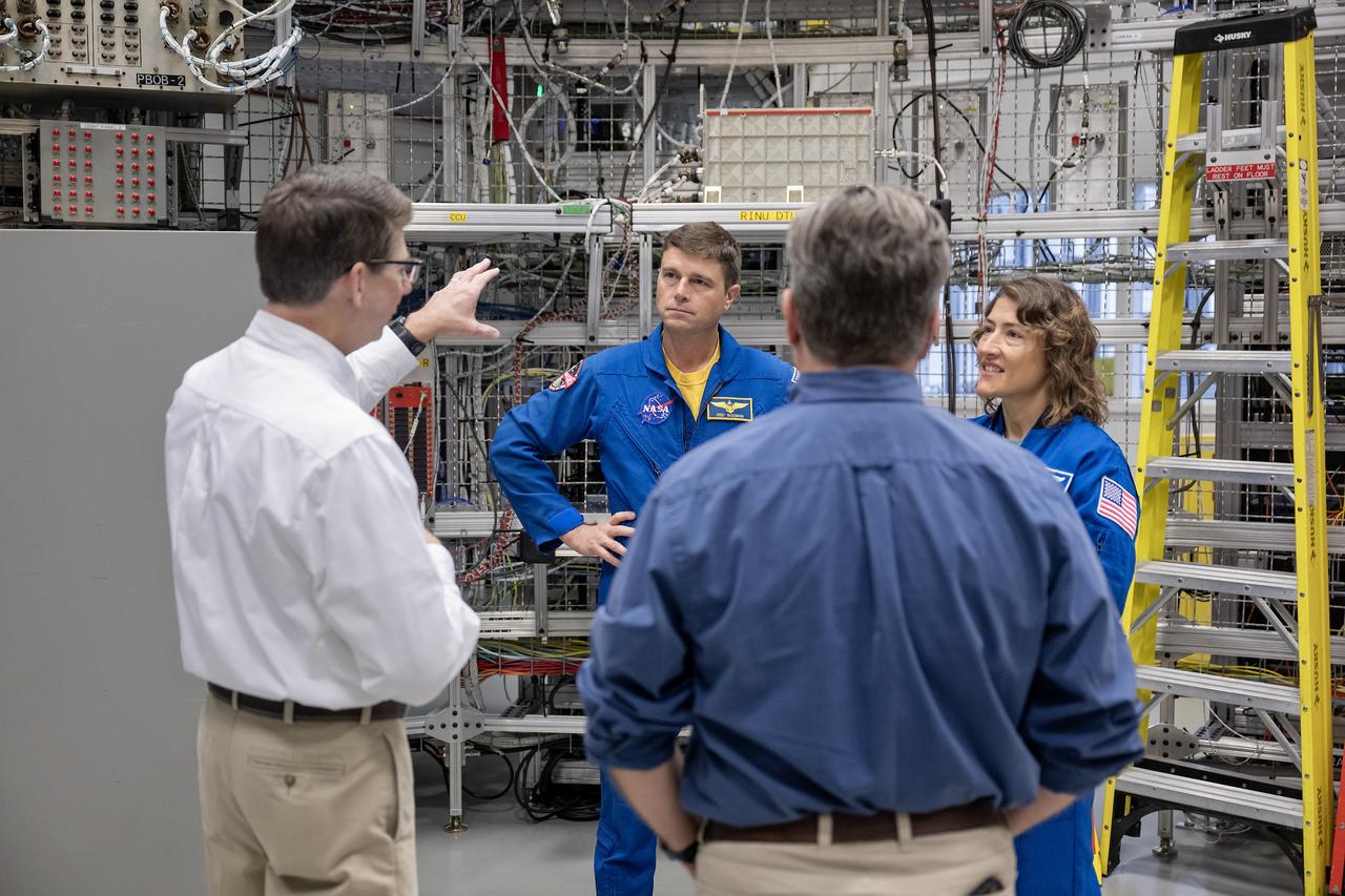 These photos show highlights from Artemis II NASA astronauts Victor Glover, Reid Wiseman, and Christina Koch of NASA and CSA (Canadian Space Agency) astronaut Jeremy Hansen visit to NASA’s Marshall Space Flight Center in Huntsville, Alabama, Nov. 27. The crew met and spoke to employees and viewed facilities for SLS (Space Launch System) rocket. All four astronauts signed the Orion stage adapter (OSA), a small ring structure that connects SLS to NASA’s Orion spacecraft, that will be used for Artemis II. Koch and Wiseman also visited the Systems Integration Lab, where SLS flight software testing is conducted. The four astronauts will launch atop SLS inside Orion to venture around the Moon on Artemis II, the first crewed flight for Artemis.