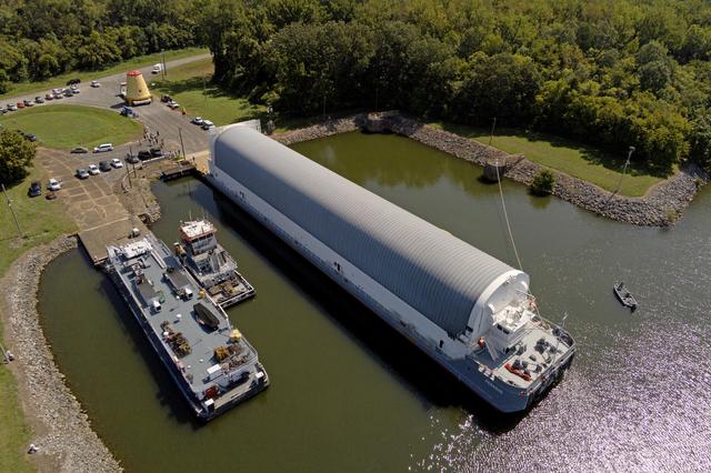 NASA image: Launch Vehicle Stage Adapter for Artemis II Moved, Prepped for Shipment