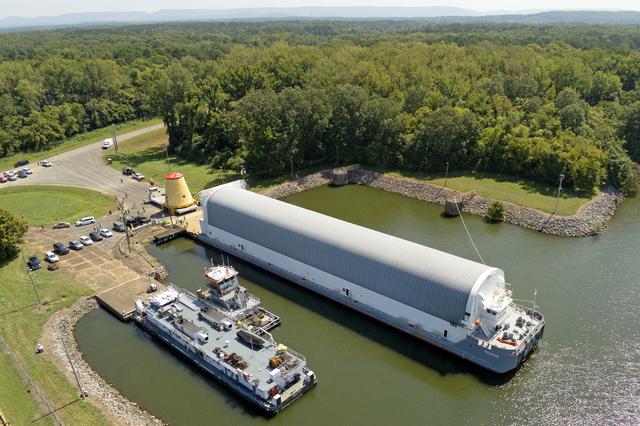 NASA image: Launch Vehicle Stage Adapter for Artemis II Moved, Prepped for Shipment
