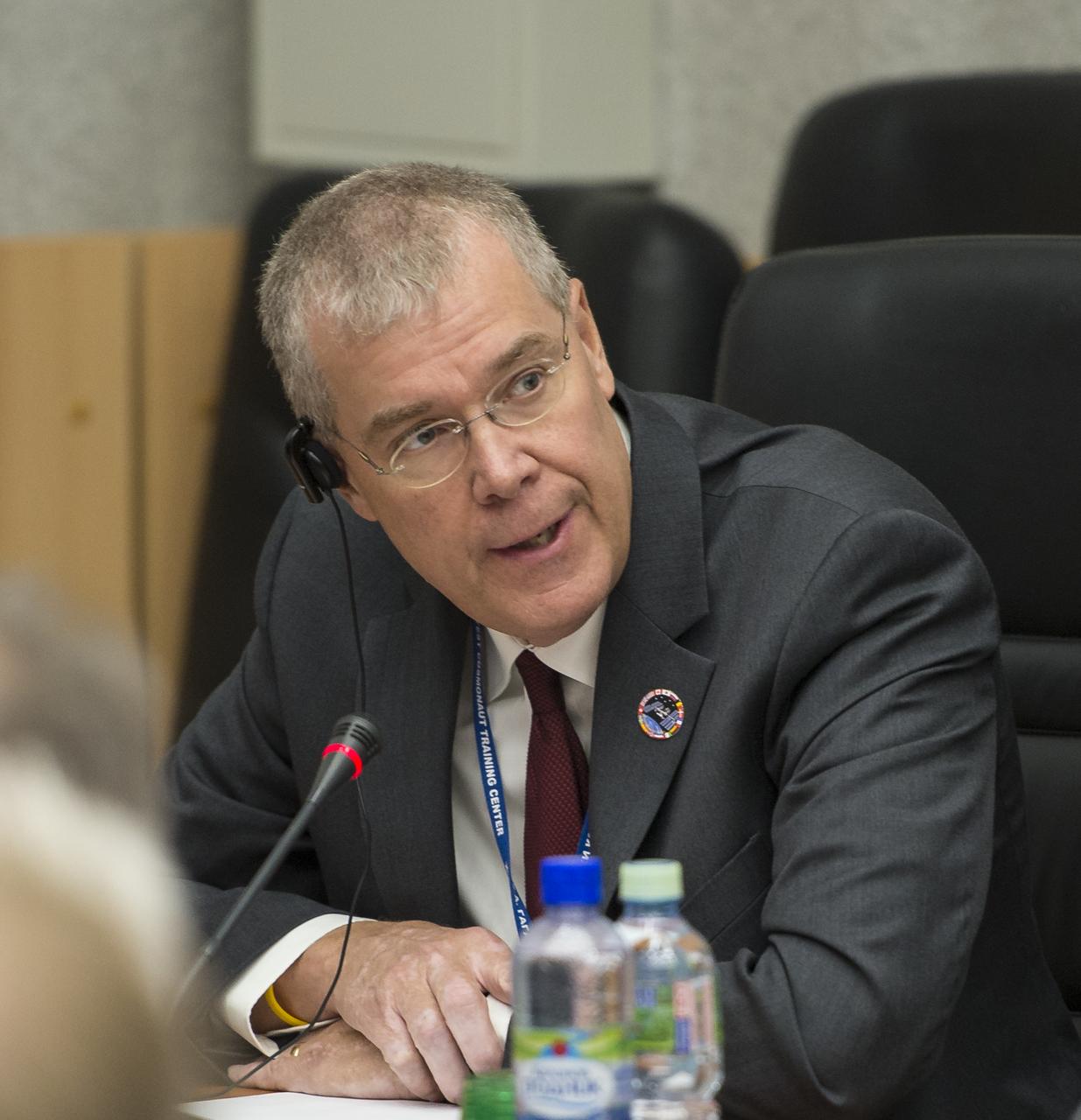 Dan Hartman, NASA Deputy Space Station Program Manager, speaks during the State Commission meeting to approve the Soyuz launch of Expedition 51 to the International Space Station, Wednesday, April 19, 2017, at the Cosmonaut Hotel in Baikonur, Kazakhstan. The mission is set to launch April 20 from the Baikonur Cosmodrome.  Photo Credit: (NASA/Aubrey Gemignani)