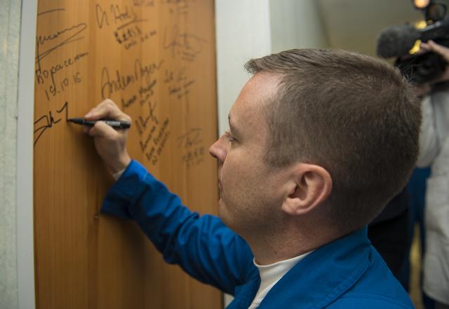 NASA image: Expedition 51 Door Signing