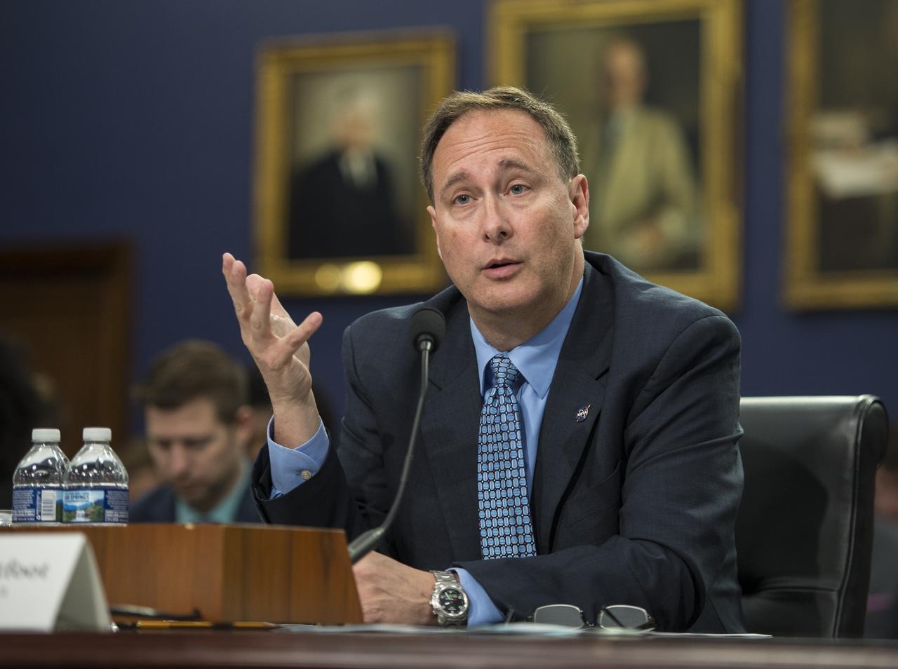 Acting NASA Administrator Robert Lightfoot testifies during a House Subcommittee on Commerce, Justice, Science, and Related Agencies hearing to review the Fiscal Year 2018 budget request for the National Aeronautics and Space Administration, Thursday, June 8, 2017 at the Rayburn House Office Building in Washington. Photo Credit: (NASA/Aubrey Gemignani)