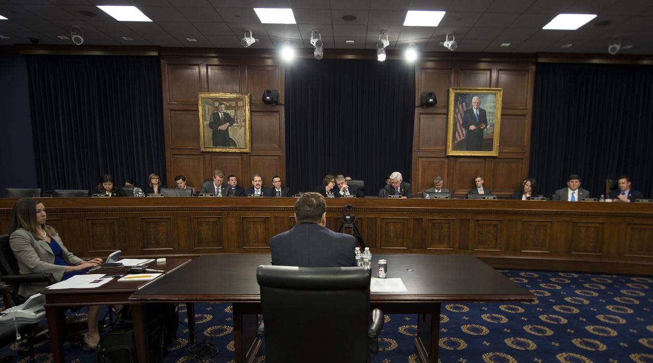 Acting NASA Administrator Robert Lightfoot testifies during a House Subcommittee on Commerce, Justice, Science, and Related Agencies hearing to review the Fiscal Year 2018 budget request for the National Aeronautics and Space Administration, Thursday, June 8, 2017 at the Rayburn House Office Building in Washington. Photo Credit: (NASA/Aubrey Gemignani)