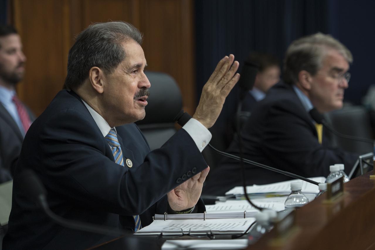 U.S. Representative José Serrano, D-New York, asks a question after acting NASA Administrator Robert Lightfoot testified during a House Subcommittee on Commerce, Justice, Science, and Related Agencies hearing to review the Fiscal Year 2018 budget request for the National Aeronautics and Space Administration, Thursday, June 8, 2017 at the Rayburn House Office Building in Washington. Photo Credit: (NASA/Aubrey Gemignani)