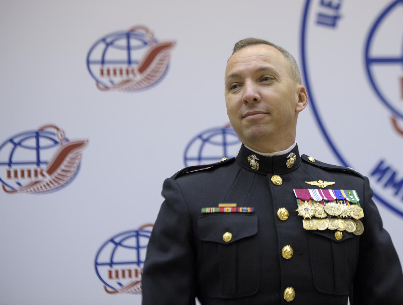 Expedition 52 flight engineer Randy Bresnik of NASA is seen during a crew press conference at the Gagarin Cosmonaut Training Center (GCTC), Monday, July 10, 2017 in Star City, Russia.  Photo Credit: (NASA/Bill Ingalls)