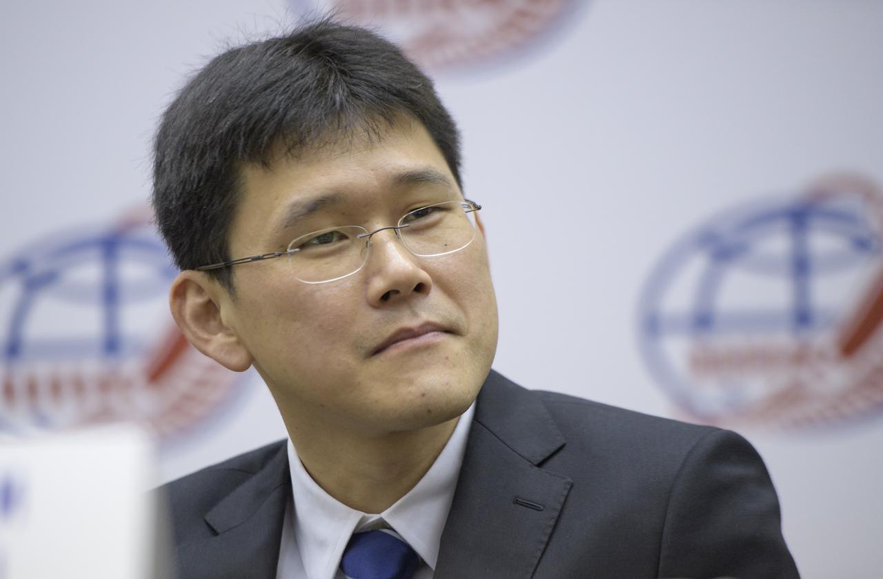 Expedition 52 backup crew member Norishige Kanai of the Japan Aerospace Exploration Agency (JAXA) is seen during a crew press conference at the Gagarin Cosmonaut Training Center (GCTC), Monday, July 10, 2017 in Star City, Russia.  Photo Credit: (NASA/Bill Ingalls)