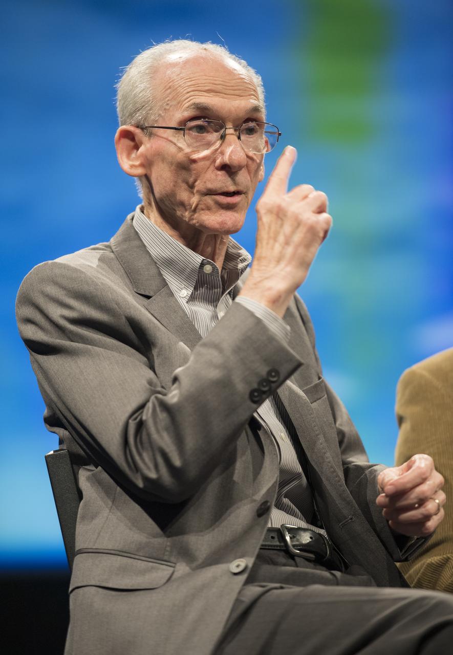 Ed Stone, Voyager project scientist, speaks at an event to celebrate the 40th Anniversary of the launch of the Voyager 1 and 2 missions, Tuesday, September 5, 2017 at Smithsonian's National Air and Space Museum in Washington. Voyager 1 was launched September 5, 1977, with a mission to study Jupiter and Saturn, but now the twin Voyager spacecrafts are on a journey into interstellar space to search for the heliopause, a region never reached by any other spacecraft. Photo Credit: (NASA/Aubrey Gemignani)