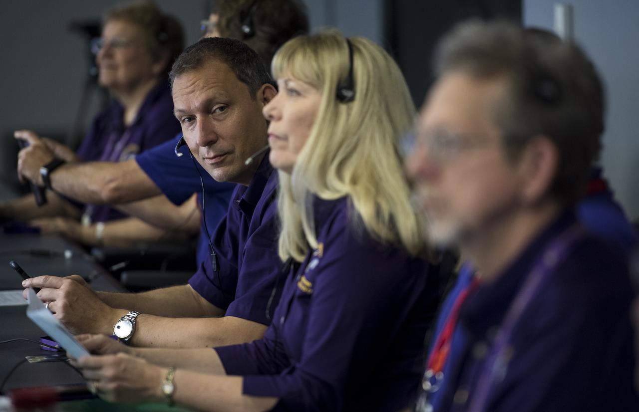 Associate administrator for NASA's Science Mission Directorate Thomas Zurbuchen is seen in the mission control room, Friday, Sept. 15, 2017 at NASA's Jet Propulsion Laboratory in Pasadena, California. Since its arrival in 2004, the Cassini-Huygens mission has been a discovery machine, revolutionizing our knowledge of the Saturn system and captivating us with data and images never before obtained with such detail and clarity. On Sept. 15, 2017, operators deliberately plunged the spacecraft into Saturn, as Cassini gathered science until the end. Loss of contact with the Cassini spacecraft occurred at 7:55 a.m. EDT (4:55 a.m. PDT). The “plunge” ensures Saturn’s moons will remain pristine for future exploration. During Cassini’s final days, mission team members from all around the world gathered at NASA’s Jet Propulsion Laboratory, Pasadena, California, to celebrate the achievements of this historic mission. Photo Credit: (NASA/Joel Kowsky)