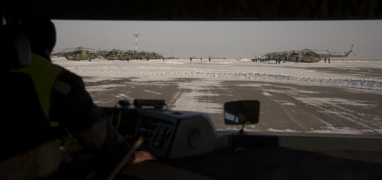Russian Search and Rescue teams deploy by helicopter from Karaganda, Kazakhstan, Wednesday, Dec. 13, 2017 to prepare for the Soyuz MS-05 landing with Expedition 53 Commander Randy Bresnik of NASA and Flight Engineers Paolo Nespoli of ESA (European Space Agency) and Sergey Ryazanskiy of the Russian space agency Roscosmos near the town of Zhezkazgan, Kazakhstan. Bresnik, Nespoli and Ryazanskiy are returning after 139 days in space where they served as members of the Expedition 52 and 53 crews onboard the International Space Station. Photo Credit: (NASA/Bill Ingalls)