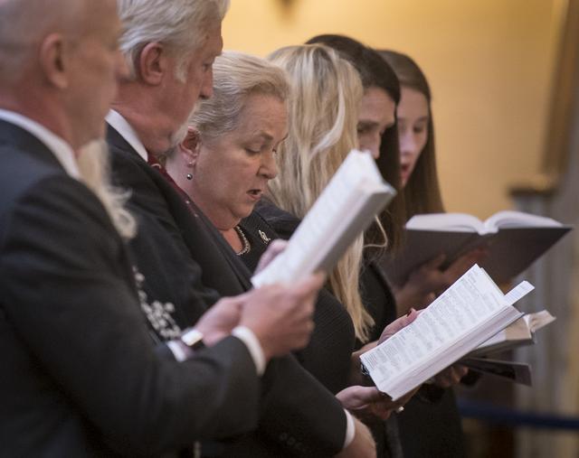 Family and friends attend the funeral service for former NASA astronaut Captain Bruce McCandless II, USN (Ret.), Tuesday, Jan. 16, 2018 at the United States Naval Academy Chapel in Annapolis, Maryland. Photo Credit: (NASA/Bill Ingalls)