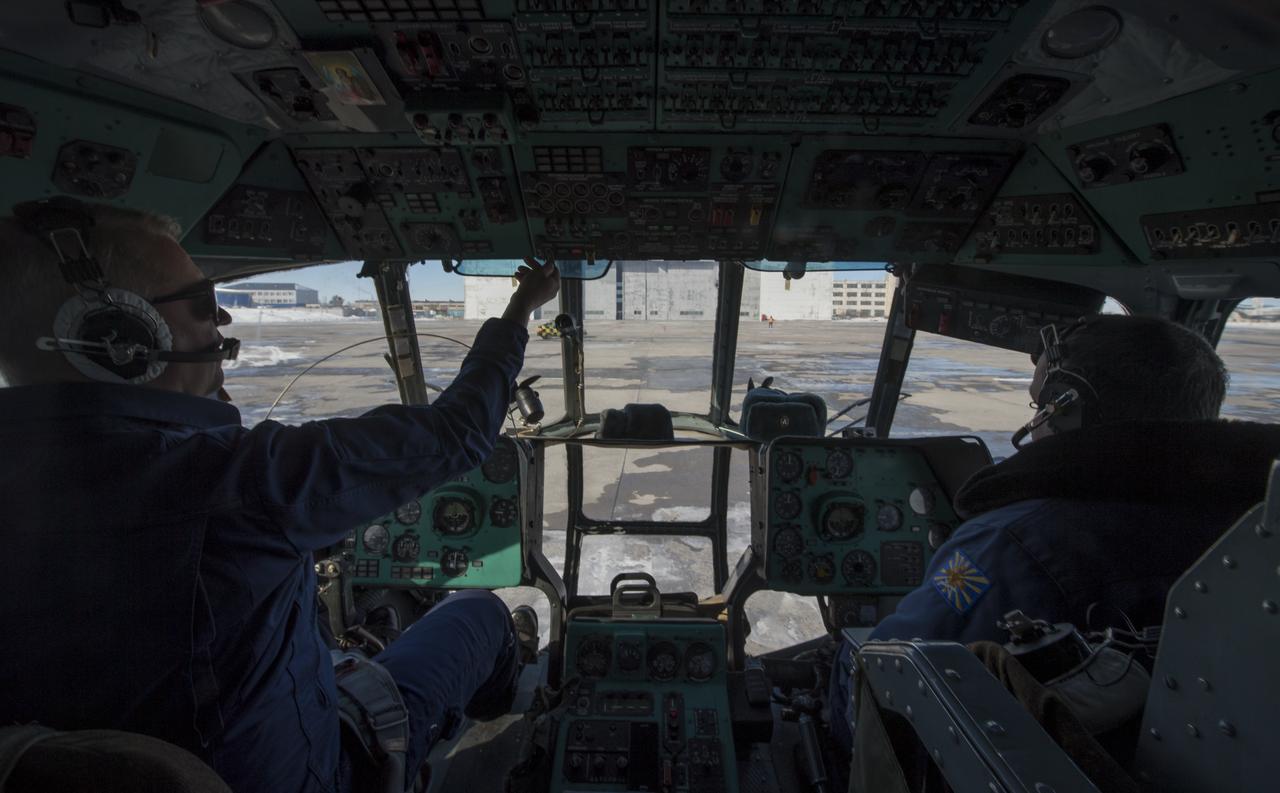 Russian Search and Rescue teams deploy on MI-8 helicopters from Karaganda to Zhezkazgan, Kazakhstan to prepare for the Soyuz MS-06 landing with Expedition 54 crew members Joe Acaba and Mark Vande Hei of NASA and cosmonaut Alexander Misurkin, Monday, Feb. 26, 2018. Acaba, Vande Hei, and Misurkin are returning after 168 days in space where they served as members of the Expedition 53 and 54 crews onboard the International Space Station. Photo Credit: (NASA/Bill Ingalls)