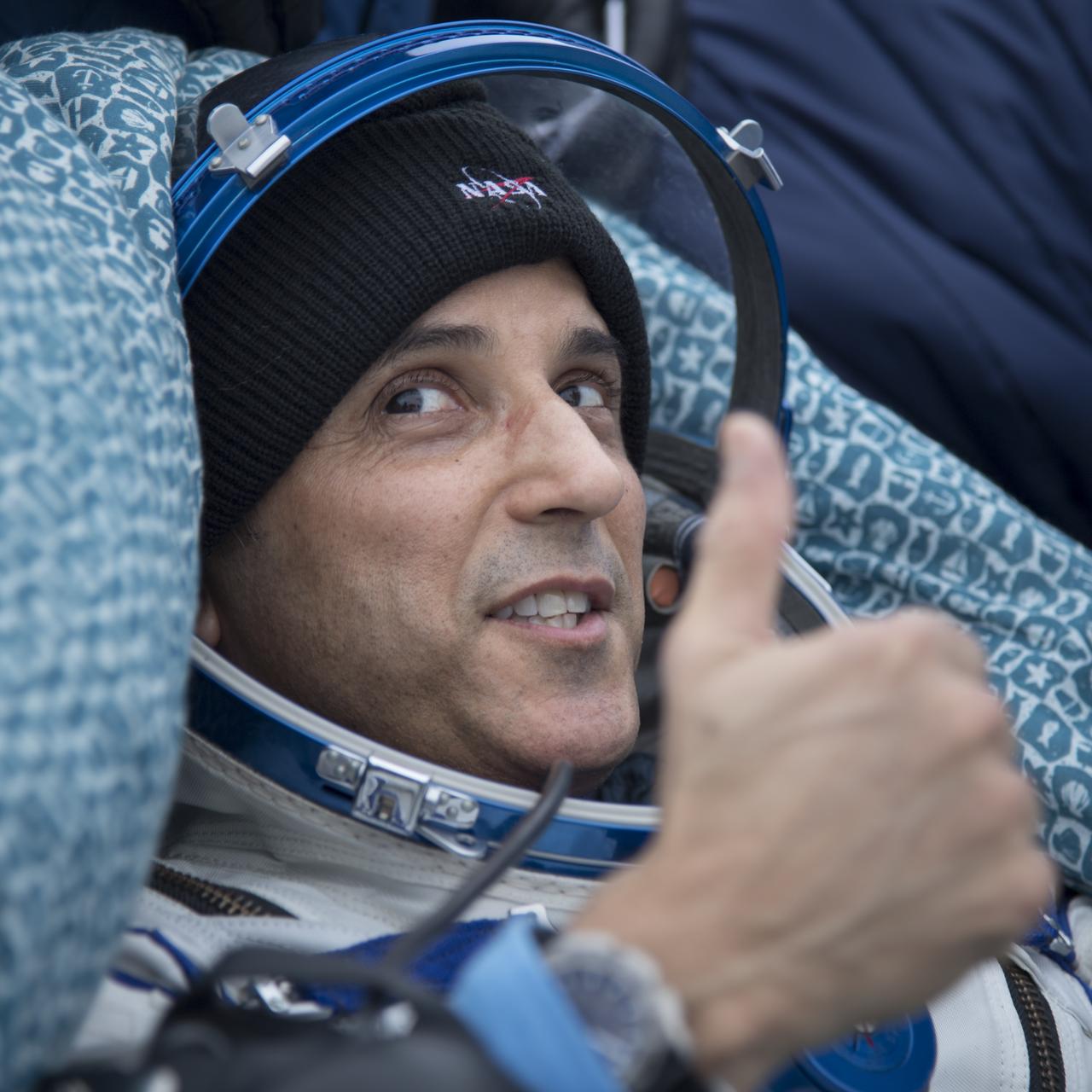 NASA astronaut Joe Acaba rests in a chair shortly after he, NASA astronaut Mark Vande Hei, and Russian cosmonaut Alexander Misurkin landed in their Soyuz MS-06 spacecraft near the town of Zhezkazgan, Kazakhstan on Wednesday, Feb. 28, 2018 (February 27 Eastern time.) Acaba, Vande Hei, and Misurkin are returning after 168 days in space where they served as members of the Expedition 53 and 54 crews onboard the International Space Station. Photo Credit: (NASA/Bill Ingalls)