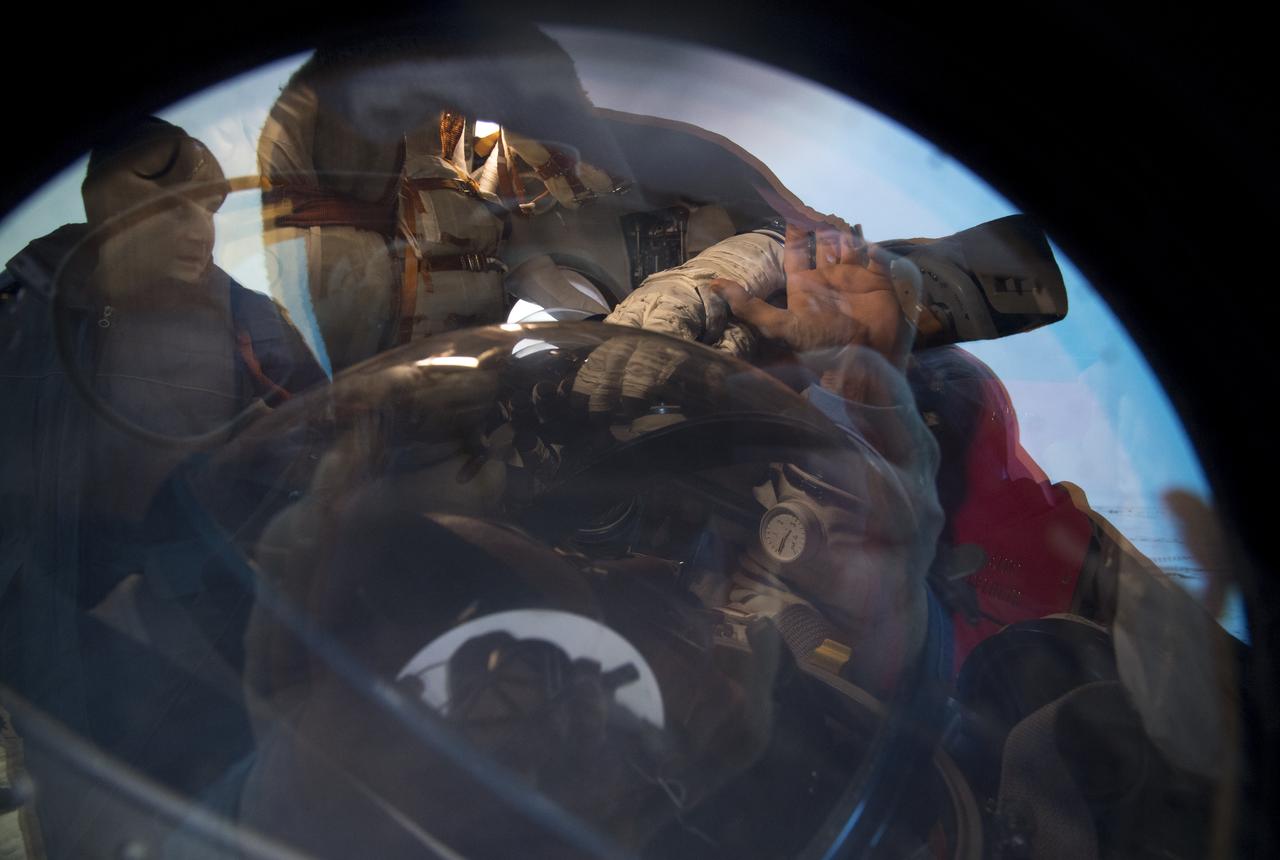 Expedition 54 crew members Joe Acaba and Mark Vande Hei of NASA and cosmonaut Alexander Misurkin are seen inside their Soyuz MS-06 spacecraft shortly after they landed near the town of Zhezkazgan, Kazakhstan on Wednesday, Feb. 28, 2018 (February 27 Eastern time.) Acaba, Vande Hei, and Misurkin are returning after 168 days in space where they served as members of the Expedition 53 and 54 crews onboard the International Space Station. Photo Credit: (NASA/Bill Ingalls)