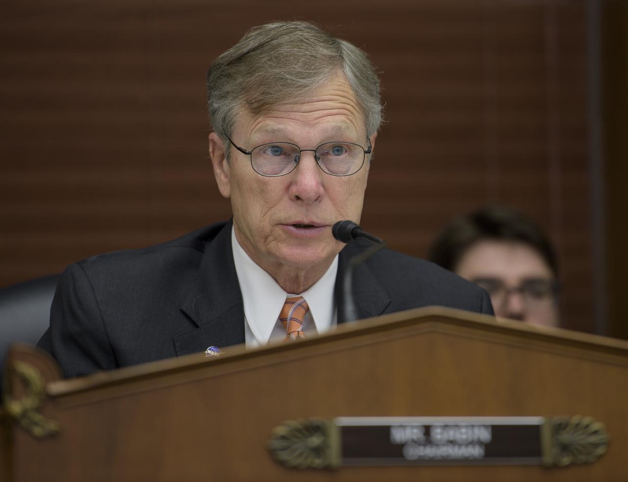 House Subcommittee on Space Chairman Rep. Brian Babin, R-Texas, is seen during a hearing overview of the NASA Budget for Fiscal Year 2019, Wednesday, March 7, 2018, at the Rayburn House Office Building in Washington. Photo Credit: (NASA/Bill Ingalls)