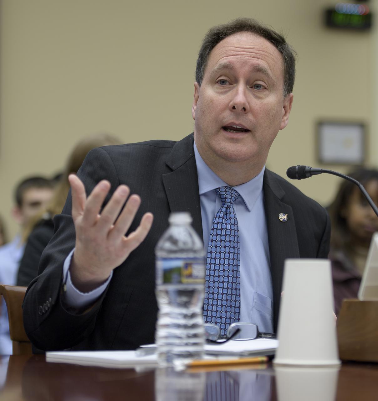 Acting NASA Administrator Robert Lightfoot testifies during a House Committee on Science, Space, and Technology, Subcommittee on Space, hearing overview of the NASA Budget for Fiscal Year 2019, Wednesday, March 7, 2018, at the Rayburn House Office Building in Washington. Photo Credit: (NASA/Bill Ingalls)