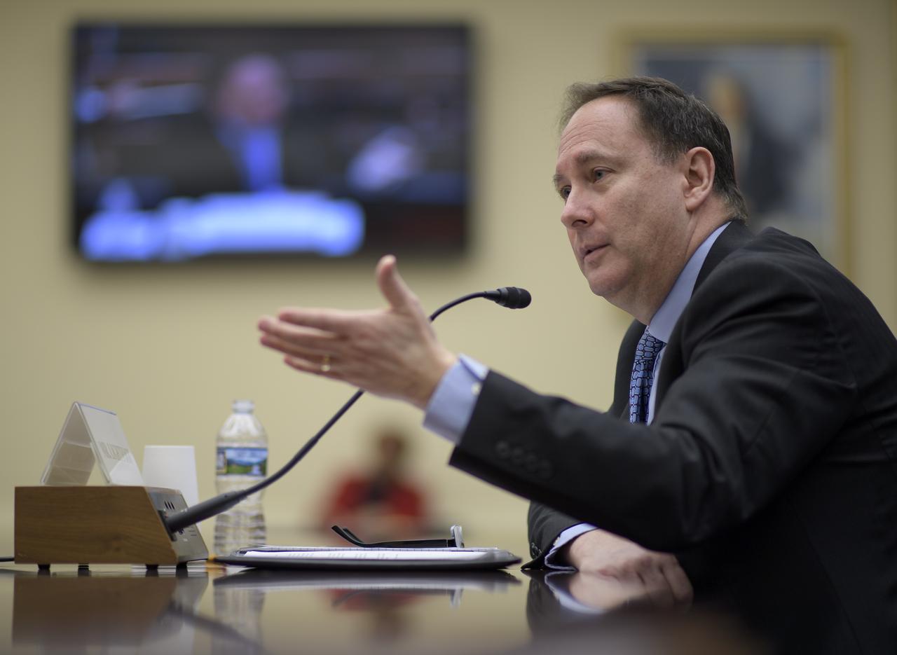 Acting NASA Administrator Robert Lightfoot testifies during a House Committee on Science, Space, and Technology, Subcommittee on Space, hearing overview of the NASA Budget for Fiscal Year 2019, Wednesday, March 7, 2018, at the Rayburn House Office Building in Washington. Photo Credit: (NASA/Bill Ingalls)