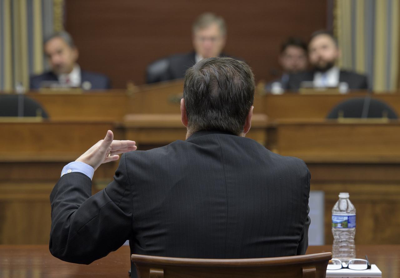 Acting NASA Administrator Robert Lightfoot testifies during a House Committee on Science, Space, and Technology, Subcommittee on Space, hearing overview of the NASA Budget for Fiscal Year 2019, Wednesday, March 7, 2018, at the Rayburn House Office Building in Washington. Photo Credit: (NASA/Bill Ingalls)