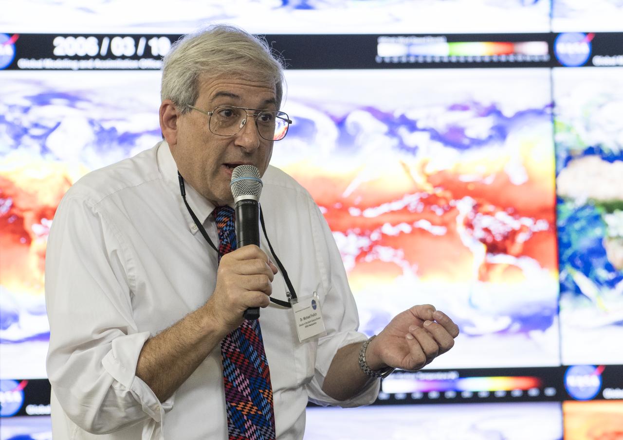 Dr. Michael Freilich, director, Earth Science Division, NASA Headquarters, speaks about the benefits of studying the Earth at NASA's Earth Day event on Thursday, April 19, 2018 at Union Station in Washington, D.C. Photo Credit: (NASA/Aubrey Gemignani)