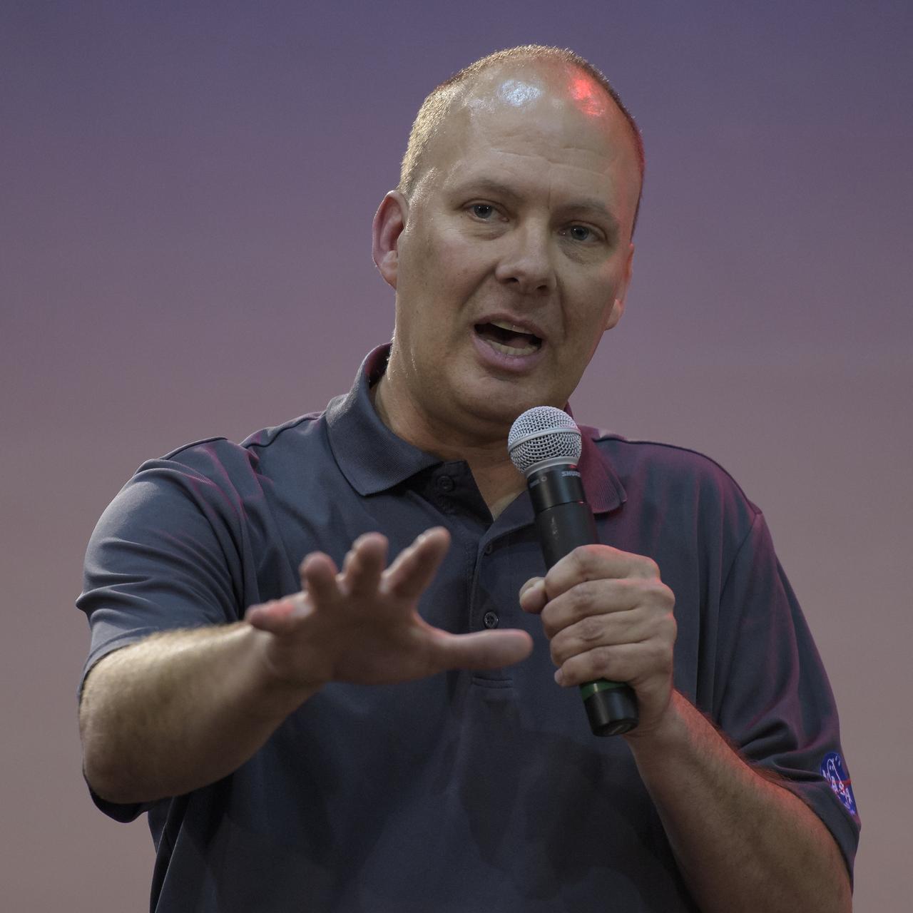 Stu Spath, InSight program manager, Lockheed Martin Space, discusses NASA's InSight mission during a prelaunch media briefing, Thursday, May 3, 2018, at Vandenberg Air Force Base in California. InSight, short for Interior Exploration using Seismic Investigations, Geodesy and Heat Transport, is a Mars lander designed to study the "inner space" of Mars: its crust, mantle, and core. Photo Credit: (NASA/Bill Ingalls)