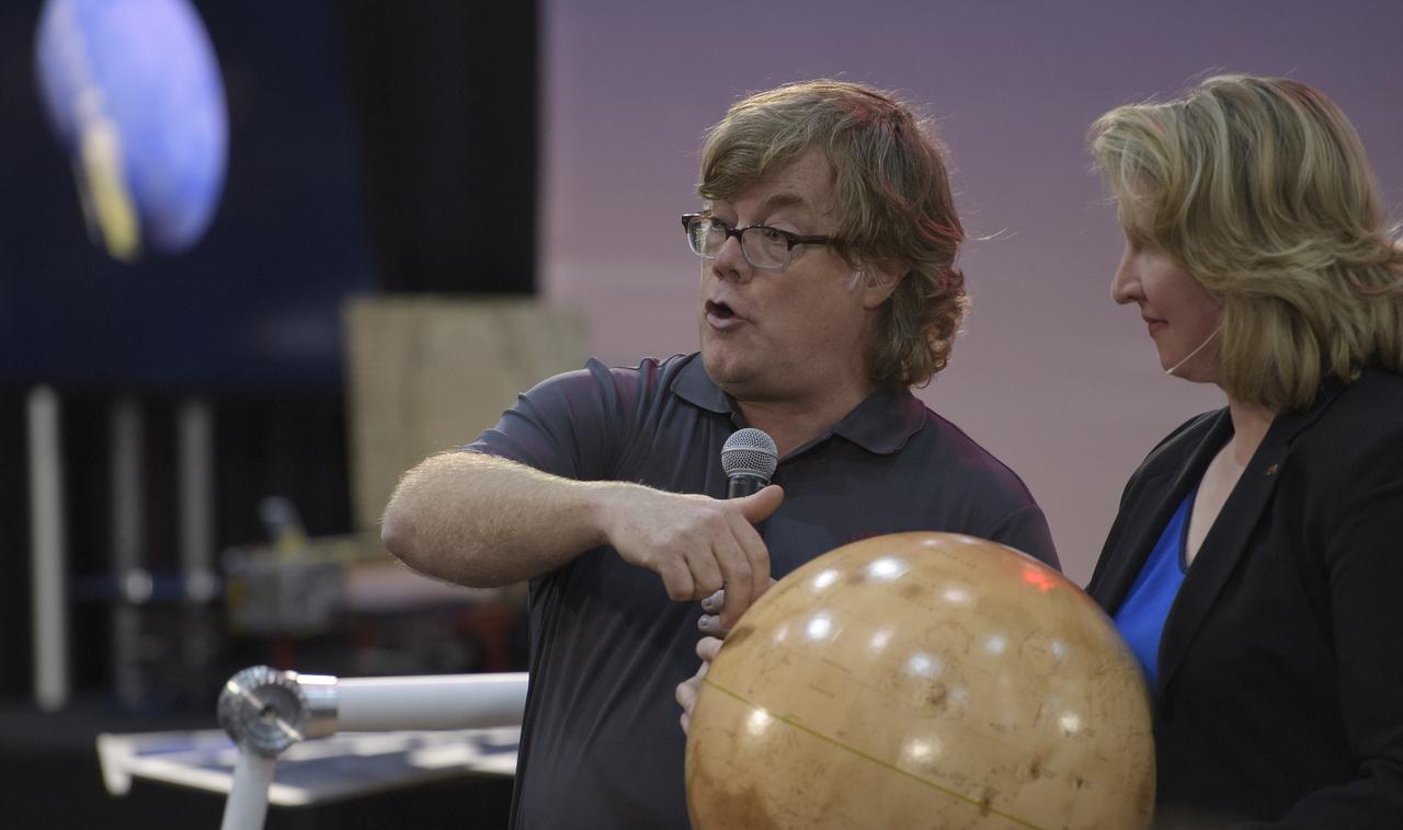 Philippe Lognonné, SEIS investigation lead, Institut de Physique du Globe de Paris (IPGP)  discusses NASA's InSight mission during a prelaunch media briefing, Thursday, May 3, 2018, at Vandenberg Air Force Base in California. InSight, short for Interior Exploration using Seismic Investigations, Geodesy and Heat Transport, is a Mars lander designed to study the "inner space" of Mars: its crust, mantle, and core. Photo Credit: (NASA/Bill Ingalls)