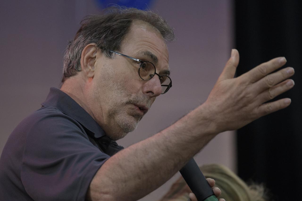 Tilman Spohn, HP3 investigation lead, Institute of Planetary Research (DLR), discusses NASA's InSight mission during a prelaunch media briefing, Thursday, May 3, 2018, at Vandenberg Air Force Base in California. InSight, short for Interior Exploration using Seismic Investigations, Geodesy and Heat Transport, is a Mars lander designed to study the "inner space" of Mars: its crust, mantle, and core. Photo Credit: (NASA/Bill Ingalls)