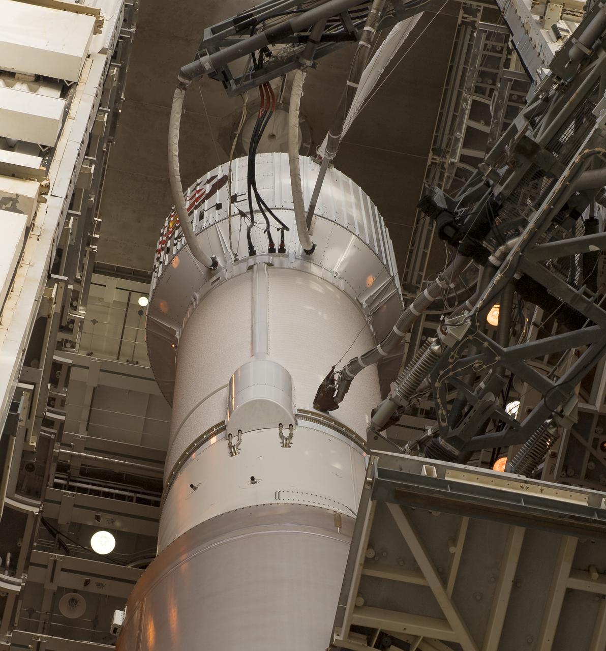 The United Launch Alliance (ULA) Atlas-V rocket is seen with NASA's InSight spacecraft onboard, Thursday, May 3, 2018, at Vandenberg Air Force Base in California. InSight, short for Interior Exploration using Seismic Investigations, Geodesy and Heat Transport, is a Mars lander designed to study the "inner space" of Mars: its crust, mantle, and core. Photo Credit: (NASA/Bill Ingalls)