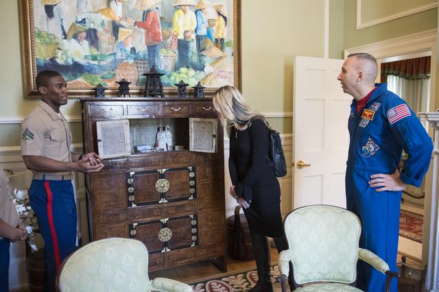 NASA image: Astronauts Randy Bresnik and Paolo Nespoli Visit Marine Corps Ba