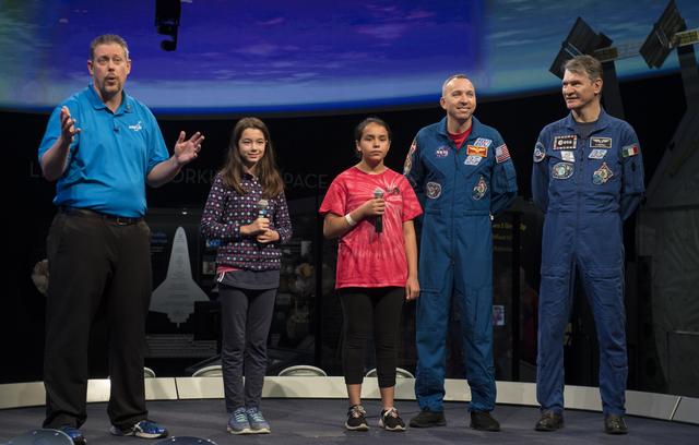 NASA image: Astronauts Bresnik and Nespoli at National Air and Space Museum